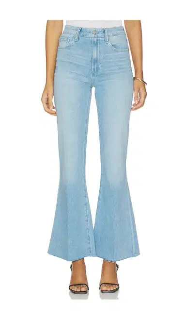 PAIGE Marlow Skimmer Undone Hem Seamed Belt Loops Flare Jeans | Thumbnail 1