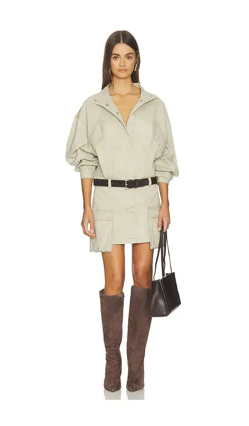 Drill Cargo Mini Dress