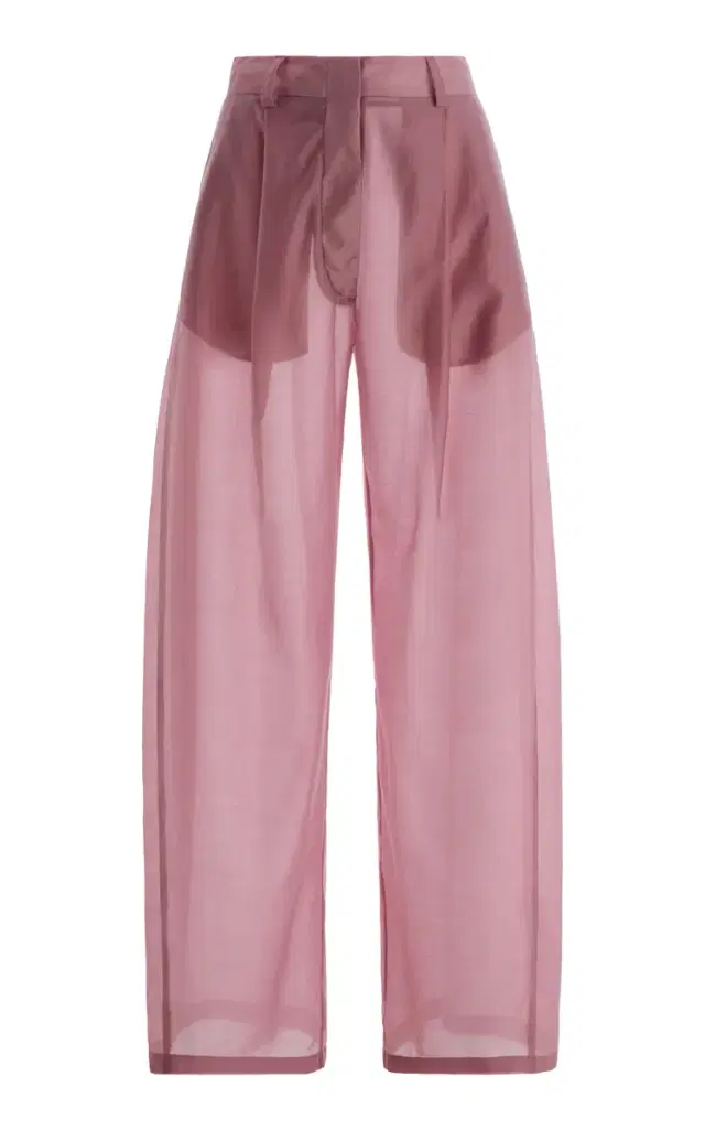 The Latest Billie Pleated Muslin Wide-Leg Trousers