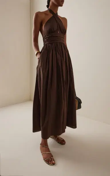 Matteau Cotton Keyhole Midi Halter Dress | Thumbnail 2 Matteau Cotton Keyhole Midi Halter Dress | Thumbnail 2
