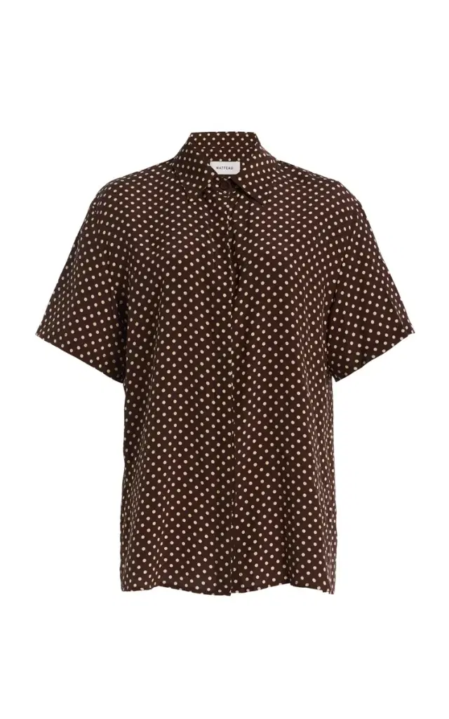 Polka-Dot Silk Shirt