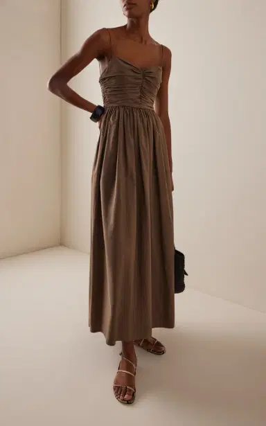 Matteau Gathered Bodice Cotton Midi Dress | Thumbnail 2