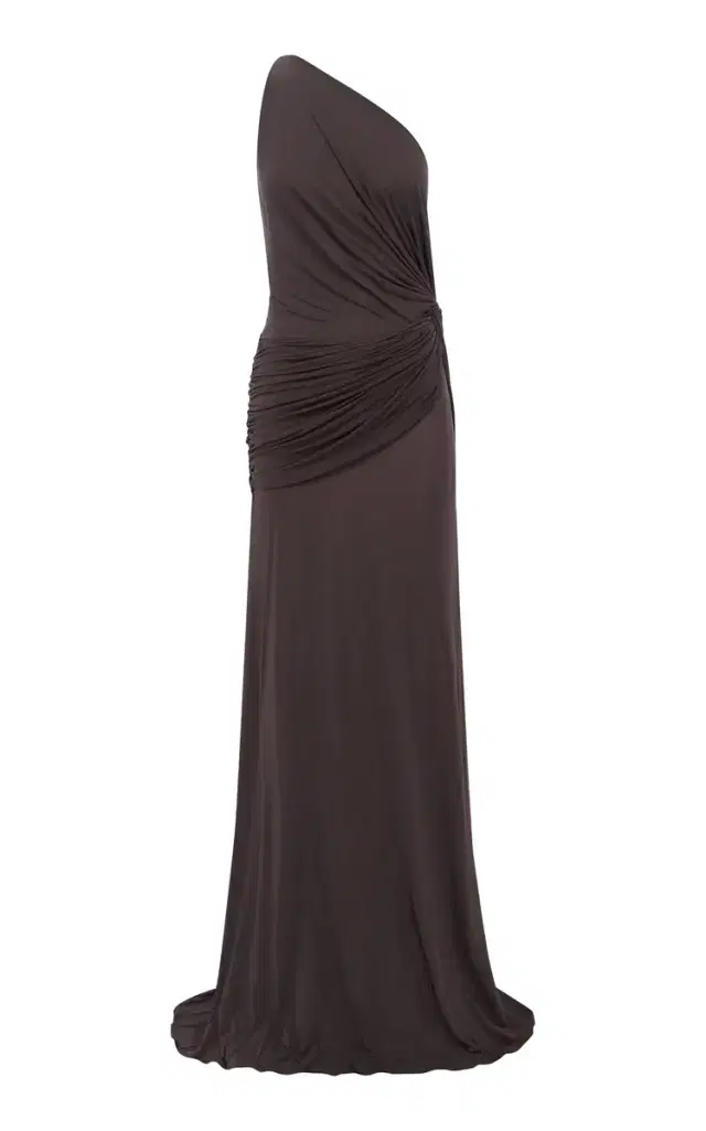 Asymmetric Twisted Jersey Gown