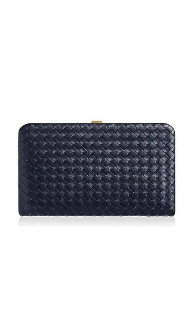 Bottega Veneta Mezzanotte Intrecciato Leather Clutch