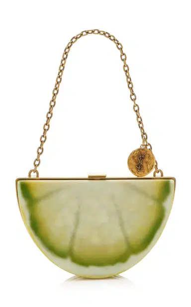 Saint Laurent Mini Lemon Resin Minaudière | Thumbnail 1 Saint Laurent Mini Lemon Resin Minaudière | Thumbnail 1