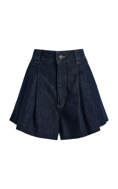 Frame The Structural Pleated Denim Shorts | Thumbnail 1 Frame The Structural Pleated Denim Shorts | Thumbnail 1