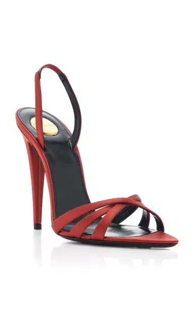 Saint Laurent Kate Satin Sandals | Thumbnail 4