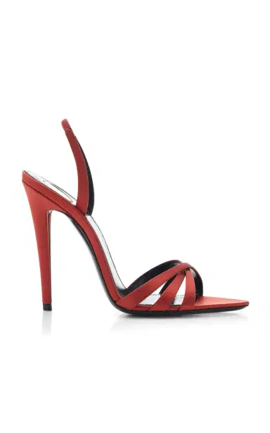 Saint Laurent Kate Satin Sandals | Thumbnail 6