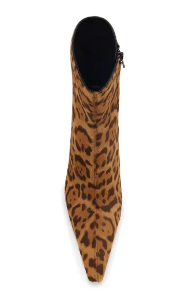 Saint Laurent Ashley Leopard-Print Pony Hair Ankle Boots | Thumbnail 3