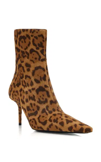 Saint Laurent Ashley Leopard-Print Pony Hair Ankle Boots | Thumbnail 4