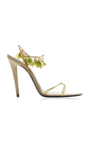 Saint Laurent Mon Chéri Leather Charm Sandals | Thumbnail 1 Saint Laurent Mon Chéri Leather Charm Sandals | Thumbnail 1