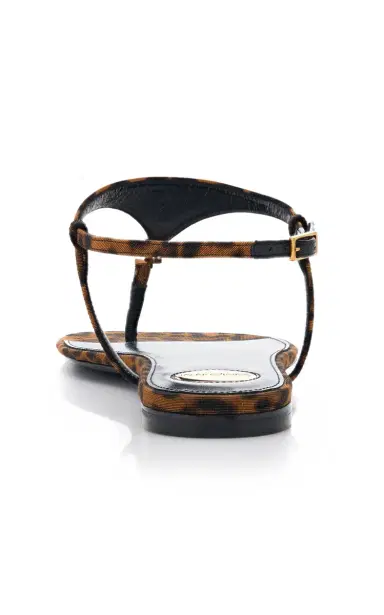 Saint Laurent Cassandra Leopard-Print Grosgrain Sandals | Thumbnail 5 Saint Laurent Cassandra Leopard-Print Grosgrain Sandals | Thumbnail 5