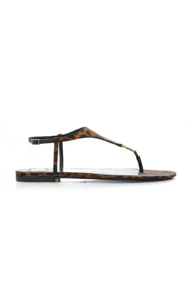 Saint Laurent Cassandra Leopard-Print Grosgrain Sandals | Thumbnail 6 Saint Laurent Cassandra Leopard-Print Grosgrain Sandals | Thumbnail 6