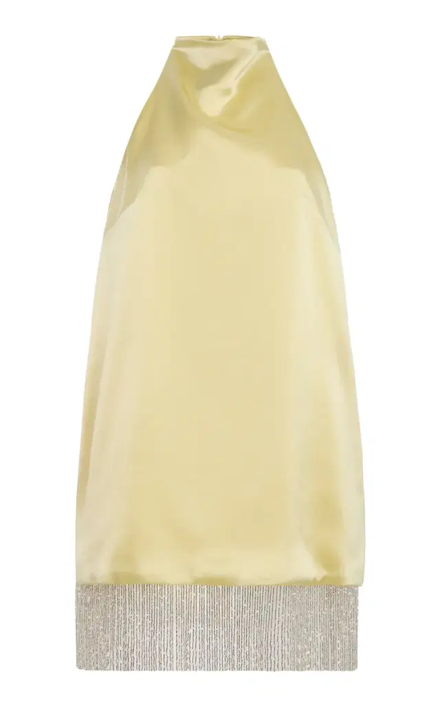 Daniella Fringed Satin Mini Dress