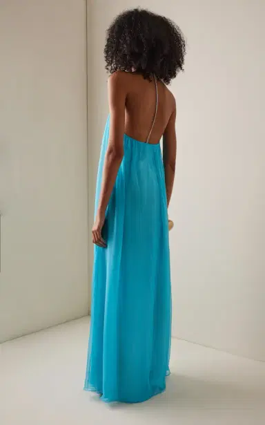 SEV Voile Maxi Halter Dress | Thumbnail 4