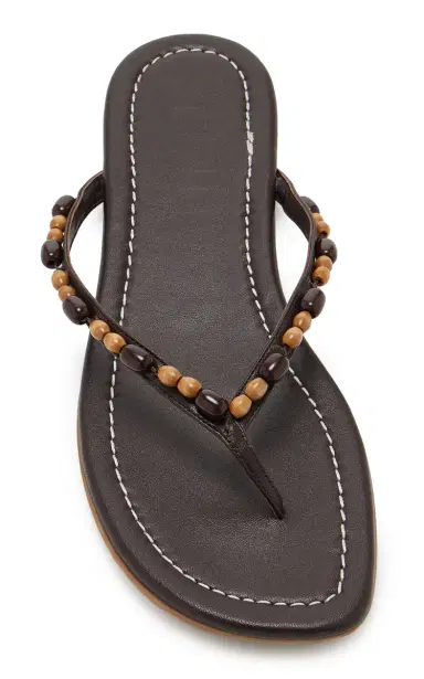 Staud Freja Beaded Leather Thong Sandals | Thumbnail 3 Staud Freja Beaded Leather Thong Sandals | Thumbnail 3