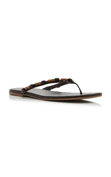 Staud Freja Beaded Leather Thong Sandals | Thumbnail 4 Staud Freja Beaded Leather Thong Sandals | Thumbnail 4