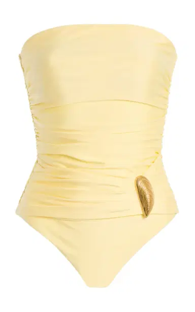 SIMKHAI Lorena Shell Strapless One-Piece Swimsuit | Thumbnail 3