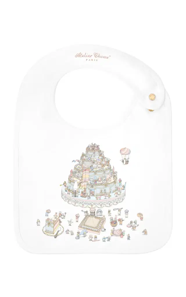 Atelier Choux Infants' Satin Let Them Eat Cake Bib