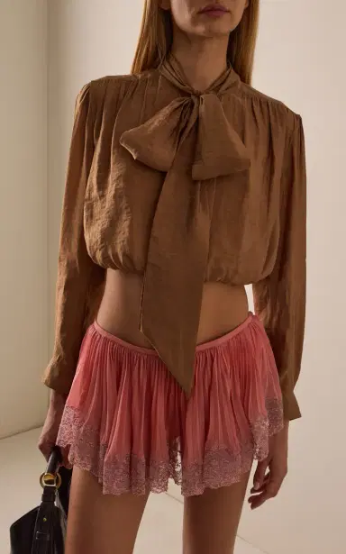 Saint Laurent Lavallière Taffeta Top | Thumbnail 2