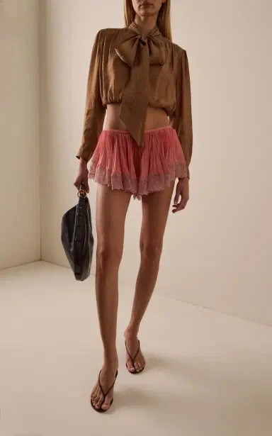 Saint Laurent Lavallière Taffeta Top | Thumbnail 3