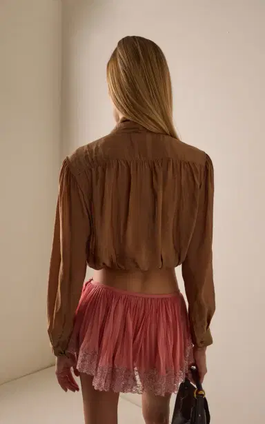 Saint Laurent Lavallière Taffeta Top | Thumbnail 4