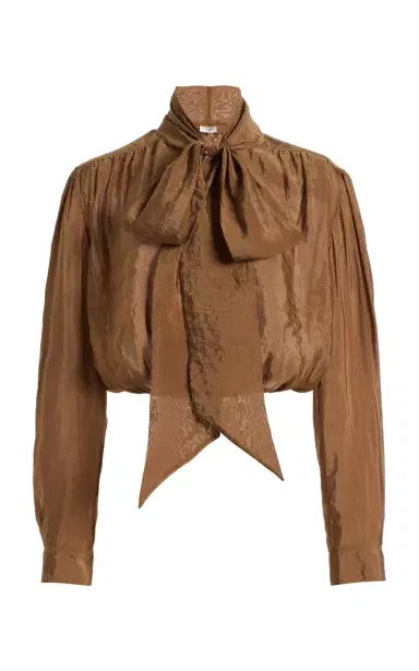 Saint Laurent Lavallière Taffeta Top | Thumbnail 1
