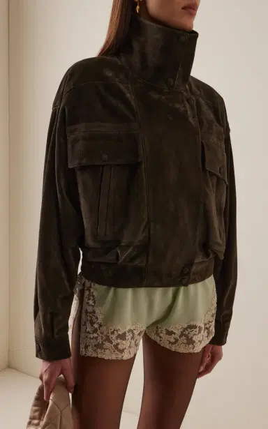 Saint Laurent Boxy Suede Jacket | Thumbnail 2 Saint Laurent Boxy Suede Jacket | Thumbnail 2