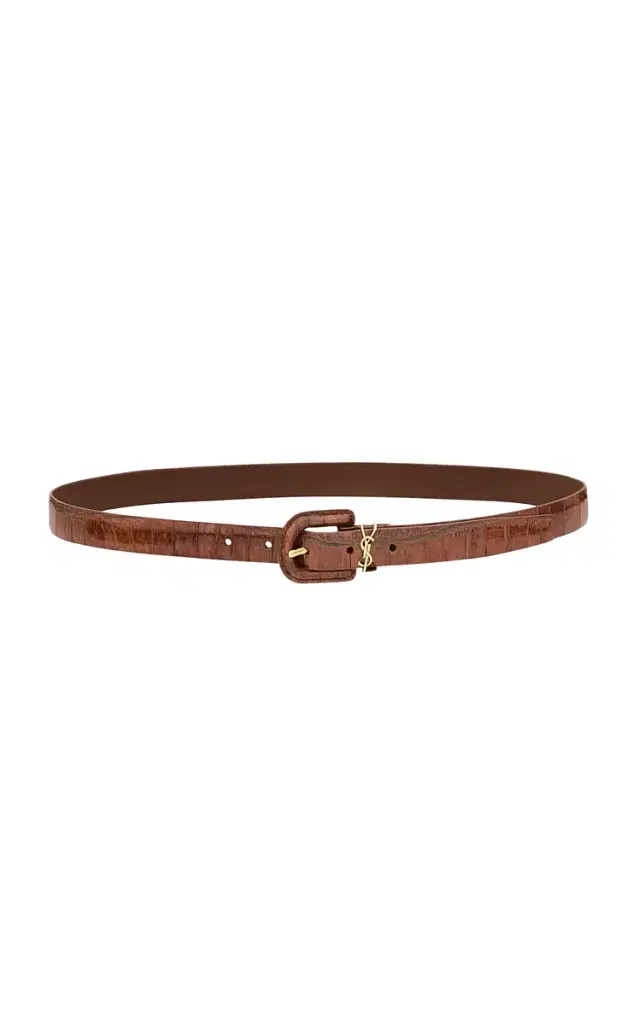 Cassandre Croc-Effect Leather Belt