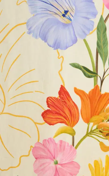 VERANDAH Floral Garden Linen-Satin Dress | Thumbnail 5