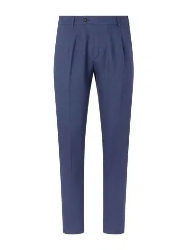 ELEVENTY Flat Front Chino Linen Trousers - Men | Thumbnail 1