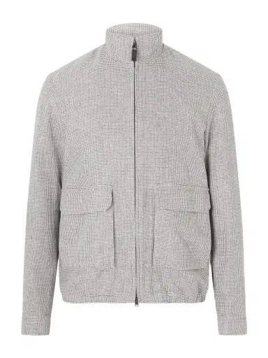 HERNO Houndstooth Linen-Blend Bomber Jacket - Men | Thumbnail 1 HERNO Houndstooth Linen-Blend Bomber Jacket - Men | Thumbnail 1