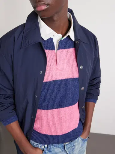 Polo Ralph Lauren Striped Ribbed Linen and Cotton-Blend Polo Shirt - Men | Thumbnail 5 Polo Ralph Lauren Striped Ribbed Linen and Cotton-Blend Polo Shirt - Men | Thumbnail 5