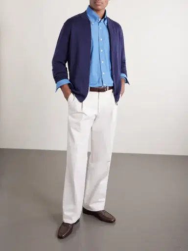 Thom Sweeney Zip-Up Cotton Sweater - Men | Thumbnail 2