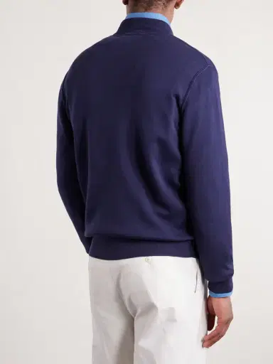 Thom Sweeney Zip-Up Cotton Sweater - Men | Thumbnail 4