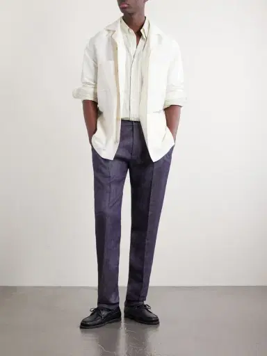 Rubinacci Straight-Leg Linen Trousers - Men | Thumbnail 2