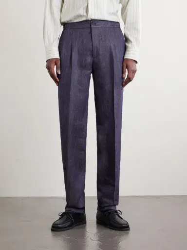 Rubinacci Straight-Leg Linen Trousers - Men | Thumbnail 3