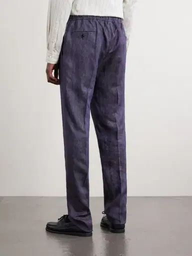 Rubinacci Straight-Leg Linen Trousers - Men | Thumbnail 4