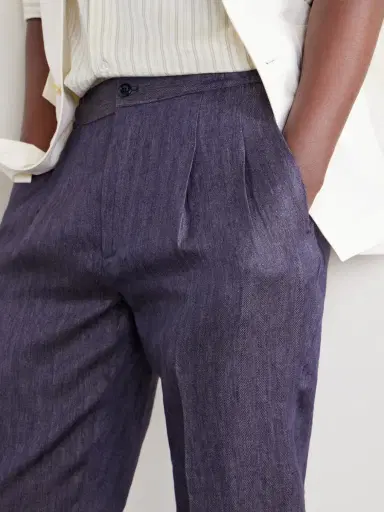 Rubinacci Straight-Leg Linen Trousers - Men | Thumbnail 5