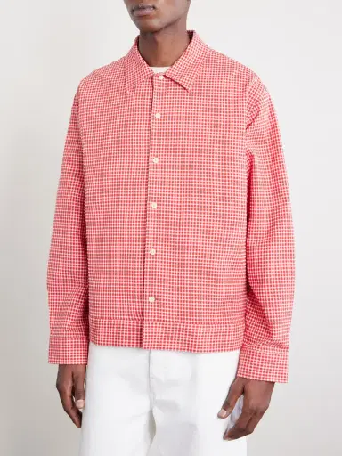 NN07 Reed 50057 Checked Organic Cotton-Blend Seersucker Shirt - Men | Thumbnail 3