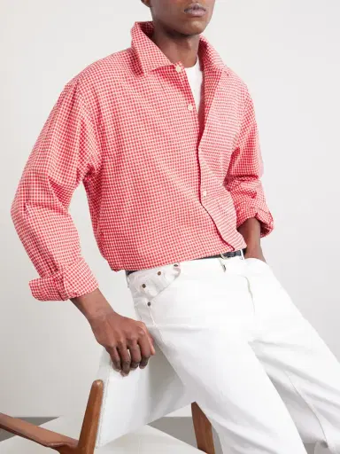 NN07 Reed 50057 Checked Organic Cotton-Blend Seersucker Shirt - Men | Thumbnail 5