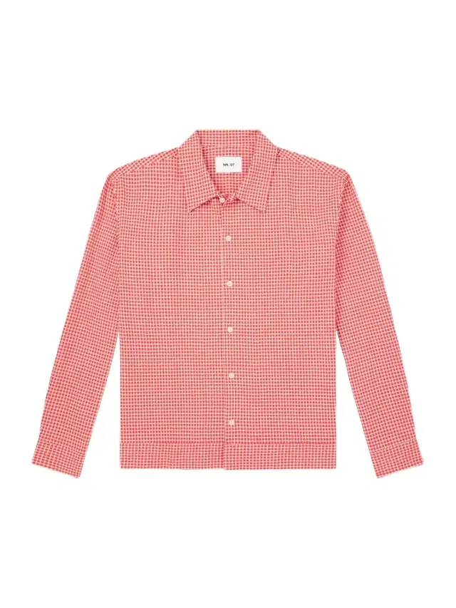 NN07 Reed 50057 Checked Organic Cotton-Blend Seersucker Shirt - Men