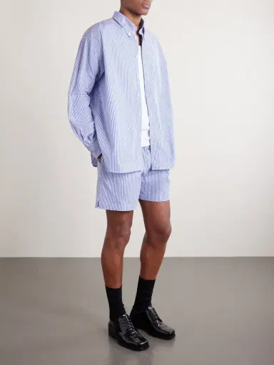 Willy Chavarria Veterano Striped Cotton-Blend Shirt - Men | Thumbnail 2