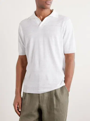 Thom Sweeney Linen and Cotton-Blend Polo Shirt - Men | Thumbnail 3