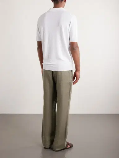 Thom Sweeney Linen and Cotton-Blend Polo Shirt - Men | Thumbnail 4