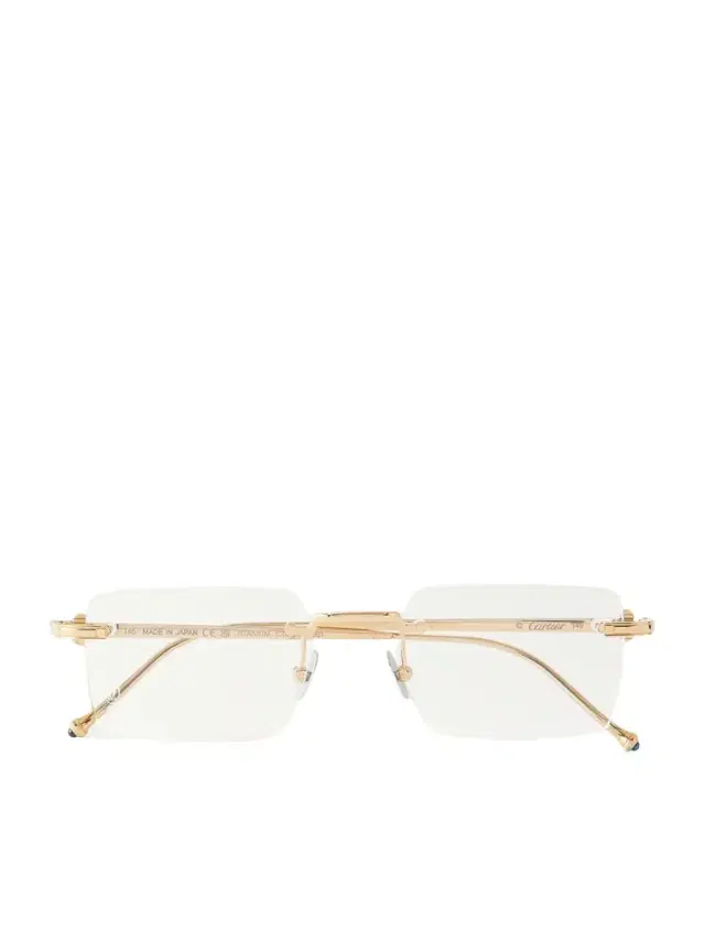 Cartier Eyewear Pasha Square-Frame Gold-Tone Glasses - Men