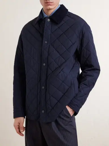 Purdey Cotton Corduroy-Trimmed Padded Quilted Shell Jacket - Men | Thumbnail 3 Purdey Cotton Corduroy-Trimmed Padded Quilted Shell Jacket - Men | Thumbnail 3