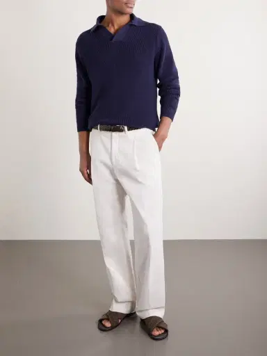 Thom Sweeney Cotton Polo Sweater - Men | Thumbnail 2