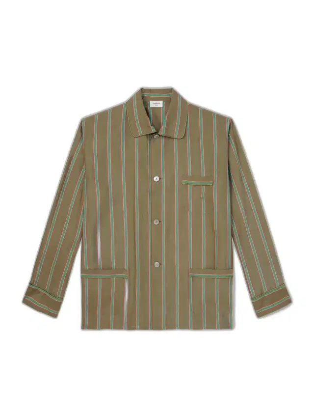 Piped Striped Recycled-Twill Shirt - Men