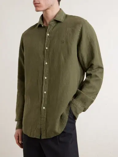 Polo Ralph Lauren Logo-Embroidered Linen Shirt - Men | Thumbnail 3